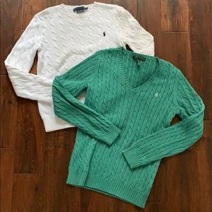 Two Ralph Lauren cable knit sweaters S